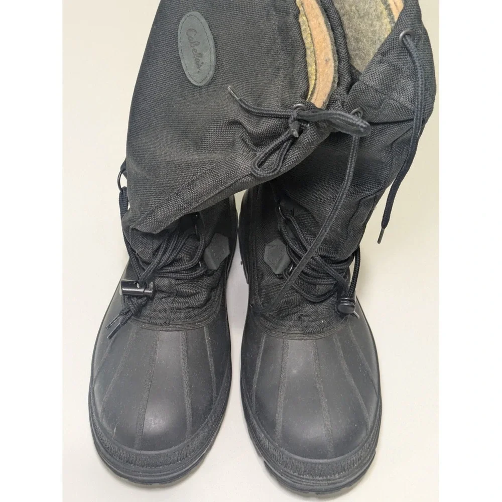Cabela's Tall Black Insulated Cold Weather Winter Snow Boots, 10 M